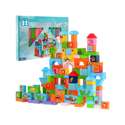 Zestaw drewnianych klocków "Ocean" BLLN-3447